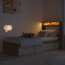 Ver imagem 5 de Cama de Solteiro 93,2 com 3 Gavetas Cabeceira com Organizador e Iluminação em LED Genebra