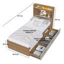 Ver imagem 3 de Cama de Solteiro 93,2 com 3 Gavetas Cabeceira com Organizador e Iluminação em Led Genebra
