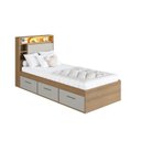 Ver imagem 2 de Cama de Solteiro 93,2 com 3 Gavetas Cabeceira com Organizador e Iluminação em LED Genebra