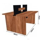 Ver imagem 4 de Mesa Componível Inicial - sem Gavetas - 1,20x1,20m - Workstart - Nogal Sevilha/Preto - 21480
