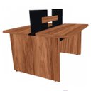 Ver imagem 1 de Mesa Componível Inicial - sem Gavetas - 1,20x1,20m - Workstart - Nogal Sevilha/Preto - 21480