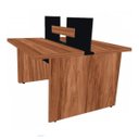 Ver imagem 5 de Mesa Componível Inicial - sem Gavetas - 1,20x1,20m - Workstart - Nogal Sevilha/Preto - 21480