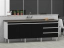 Ver imagem 3 de Gabinete de Cozinha 1,74 m em MDF Espaço Amplo e Estiloso:Preto