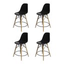 Ver imagem 1 de Kit 4 Banquetas Eames Eiffel de Madeira Assento Preto