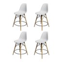 Ver imagem 1 de Kit 4 Banquetas Eames Eiffel de Madeira Assento Branco