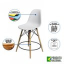 Ver imagem 2 de Kit 4 Banquetas Eames Eiffel de Madeira Assento Branco