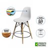 Kit 4 Banquetas Eames Eiffel de Madeira Assento Branco - 2