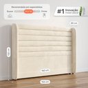 Ver imagem 4 de Cabeceira Estofada para Cama Box Queen Sasha 160cm Moderna Suede Bege Claro - Desk Design