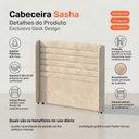 Ver imagem 3 de Cabeceira Estofada para Cama Box Queen Sasha 160cm Moderna Suede Bege Claro - Desk Design