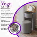 Ver imagem 3 de Kit Puff Penteadeira Vega com Espelho e Puff Menor Boucle Premium Feminino Maquiagem Quarto - Cinza