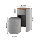 Ver imagem 4 de Kit Puff Penteadeira Vega com Espelho e Puff Menor Boucle Premium Feminino Maquiagem Quarto - Cinza