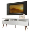 Ver imagem 2 de Rack Madesa Londres e Painel para TV até 55 Polegadas Branco/Preto Cor:Branco/Preto
