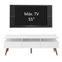 Ver imagem 4 de Rack Madesa Londres e Painel para TV até 55 Polegadas Branco/Preto Cor:Branco/Preto