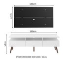 Ver imagem 3 de Rack Madesa Londres e Painel para TV até 55 Polegadas Branco/Preto Cor:Branco/Preto
