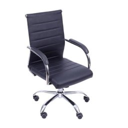 Cadeira de Escritório Florença Giratória - Base Cromada - Cor Preto - - 31089 - 1