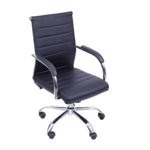Cadeira de Escritório Florença Giratória - Base Cromada - Cor Preto - - 31089