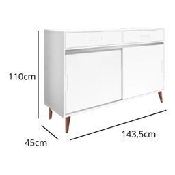 Sapateira Grécia Branca 2 Portas de Correr - 2 Gavetas - 35 Pares de Sapato 100% MDF - Branca - 4