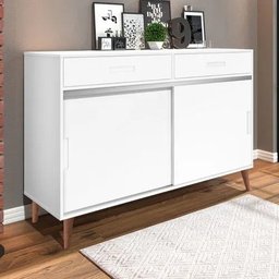 Sapateira Grécia Branca 2 Portas de Correr - 2 Gavetas - 35 Pares de Sapato 100% MDF - Branca - 2