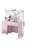 Penteadeira Camarim Lara 5 Gavetas 100% Mdf com Banqueta Camarim- 0.97M Rosa:Rosa - 6