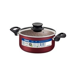 Caçarola Tramontina Paris Antiaderente Starflon Max Vermelho com Tampa de Vidro 18 Cm 2,1 L Tramonti - 4
