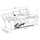 Ver imagem 5 de Poltrona Reclinável Sala de Cinema 3 Lugares Hollywood Manual Massagem Aquecimento Porta Copos PU Be