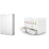 Quarto Infantil Bebe Berço e Roupeiro Domique Branco Acetinado Planet Bbay - 1