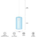 Ver imagem 7 de Luminária Pendente Madeira Paladio P e27 Sala Mesa Jantar:Azul Claro
