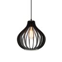 Ver imagem 3 de Luminária Pendente Madeira Gota 25cm E27 Sala Decoração Preto