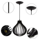 Ver imagem 5 de Luminária Pendente Madeira Gota 25cm E27 Sala Decoração Preto