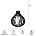 Ver imagem 6 de Luminária Pendente Madeira Gota 25cm E27 Sala Decoração Preto