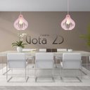Ver imagem 4 de Luminária Pendente Madeira Gota 25cm e27 Sala Decoração Rosa Claro