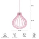 Ver imagem 6 de Luminária Pendente Madeira Gota 25cm e27 Sala Decoração Rosa Claro