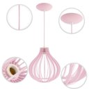 Ver imagem 5 de Luminária Pendente Madeira Gota 25cm e27 Sala Decoração Rosa Claro