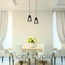 Ver imagem 6 de Luminária Pendente Duplo Madeira Koni 20cm Cr Soquete E27 Preto