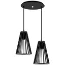 Ver imagem 1 de Luminária Pendente Duplo Madeira Koni 20cm Cr Soquete E27 Preto