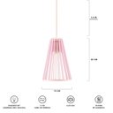Ver imagem 7 de Luminária Pendente Duplo Madeira Koni 20cm CR Soquete E27 Rosa Claro