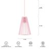 Luminária Pendente Duplo Madeira Koni 20cm CR Soquete E27 Rosa Claro - 7