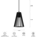 Ver imagem 6 de Luminária Pendente Triplo Madeira Koni 20cm Cr Soquete E27 Preto