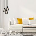 Ver imagem 4 de Luminária Pendente Triplo Madeira Koni 20cm Cr Soquete E27 Preto