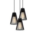 Ver imagem 3 de Luminária Pendente Triplo Madeira Koni 20cm Cr Soquete E27 Preto