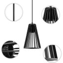 Ver imagem 5 de Luminária Pendente Triplo Madeira Koni 20cm Cr Soquete E27 Preto