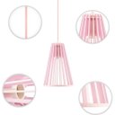 Ver imagem 5 de Luminária Pendente Triplo Madeira Koni 20cm CR Soquete E27 Rosa Claro