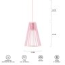 Luminária Pendente Triplo Madeira Koni 20cm CR Soquete E27 Rosa Claro - 6