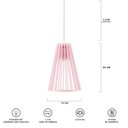Ver imagem 6 de Luminária Pendente Triplo Madeira Koni 20cm CR Soquete E27 Rosa Claro