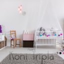 Ver imagem 2 de Luminária Pendente Triplo Madeira Koni 20cm CR Soquete E27 Rosa Claro