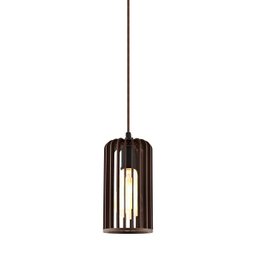 Luminária Pendente Madeira Paladio P e27 Sala Mesa Jantar Marrom - 3