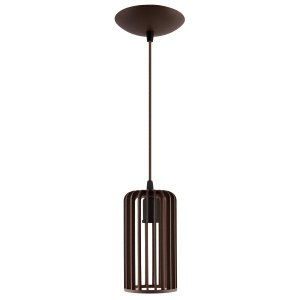 Luminária Pendente Madeira Paladio P e27 Sala Mesa Jantar Marrom