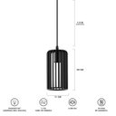 Ver imagem 7 de Luminária Pendente Madeira Paladio P E27 Sala Mesa Jantar Preto