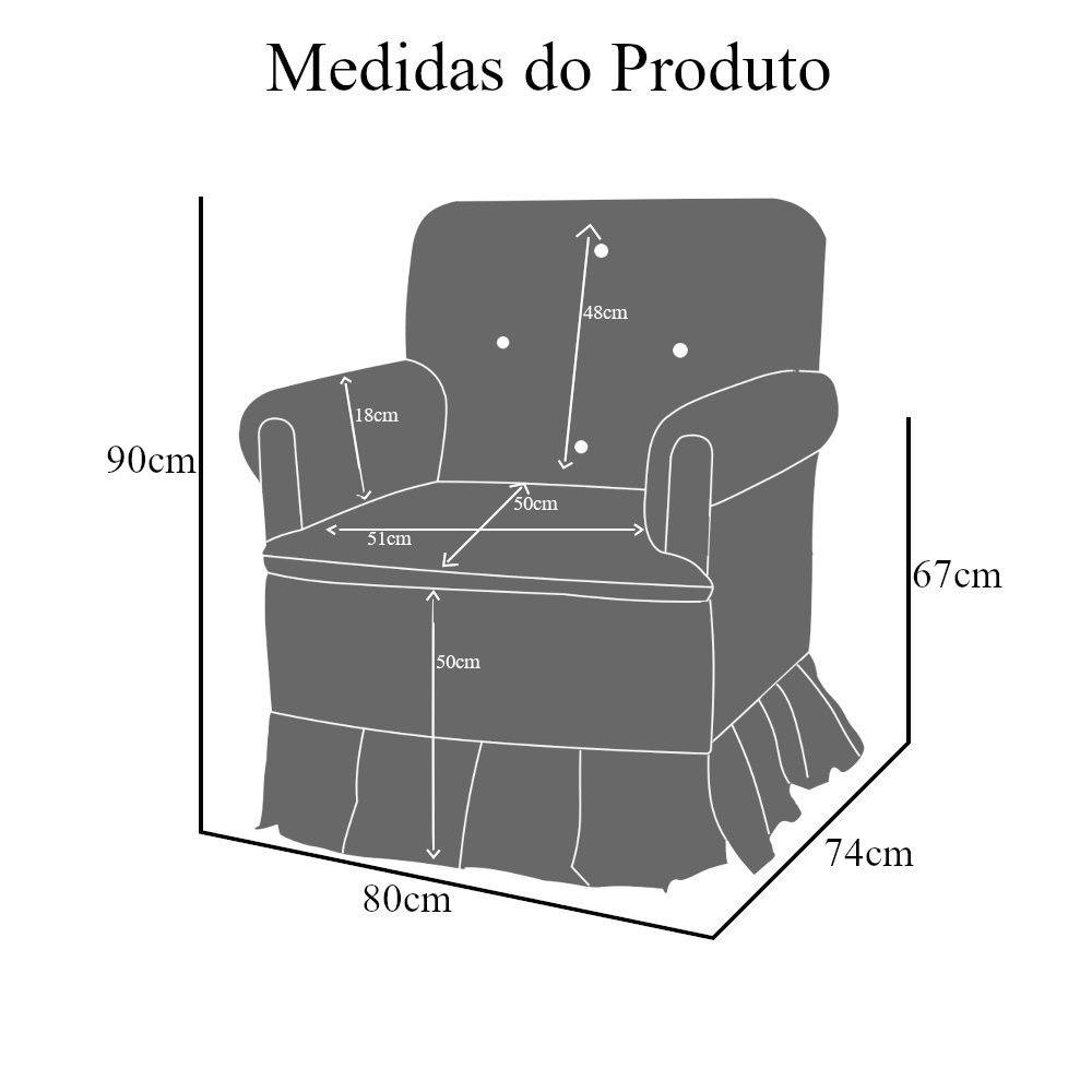 Poltrona Laura Amamentação Balanço Mais Puff - Quarto Bebê Amamentação - Veludo - Estopar Laura Mais - 7