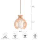 Ver imagem 7 de Luminária Pendente Madeira Nacar 18cm Soquete E27 Sala Pessego